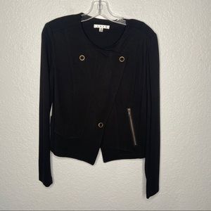 CAbi Asymmetrical Zip Moto Jacket Ponte Knit